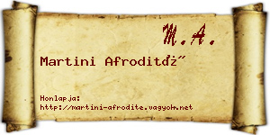 Martini Afrodité névjegykártya